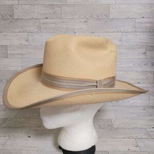 Men’s Resistol Gary Cuenca Panama Straw Natural Tan Western Cowboy Hat Size 7